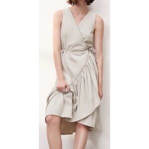 Zara Ruffle Sleeveless Wrap Light Grey